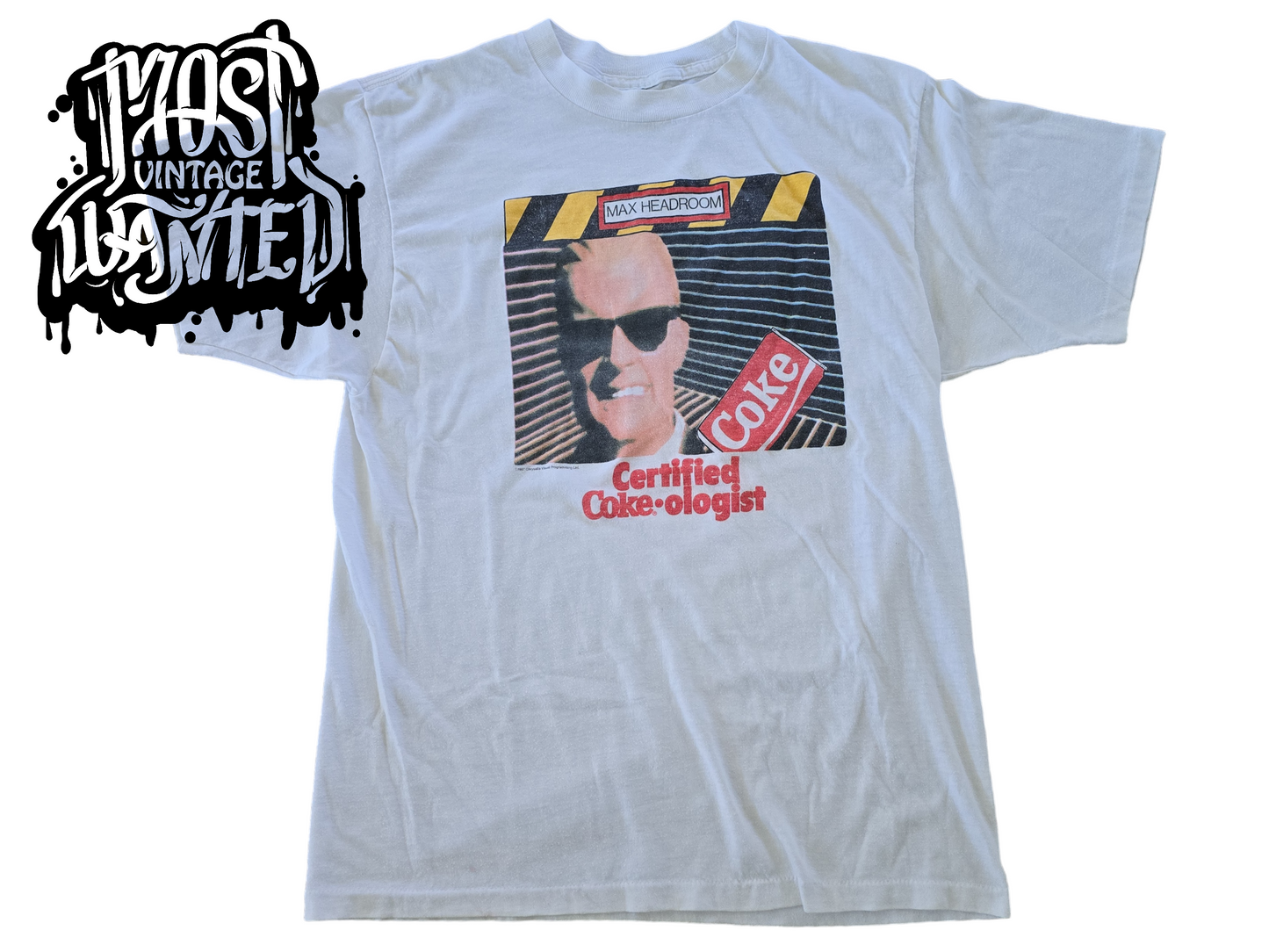 Vintage 1980s Max Headroom  Coke Promo Shirt.