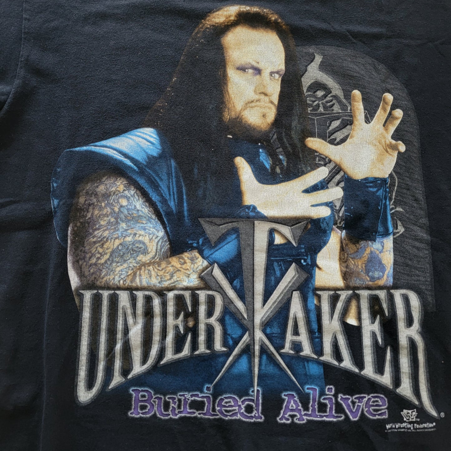 Vintage 1990s WWF Undertaker "Buried Alive" Promo Shirt