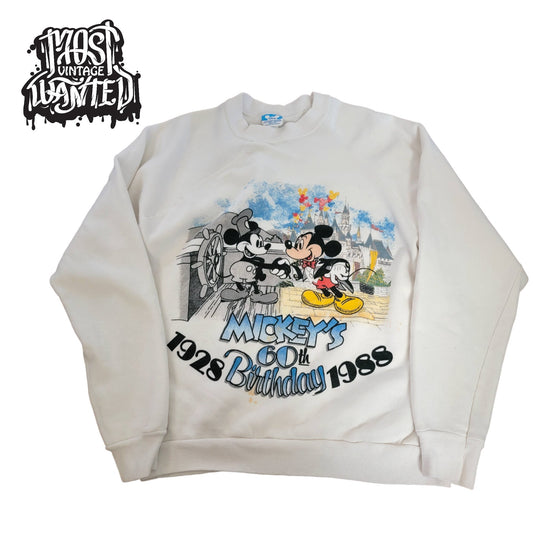 Vintage 1980s Mickey Mouse 1988 60th Birthday Anniversary Sweatshirt