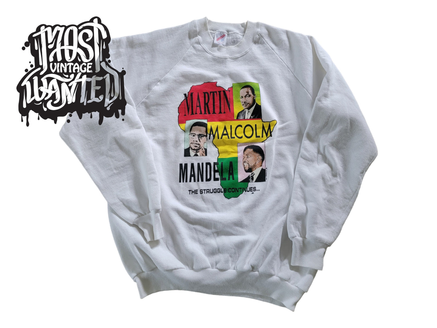 Vintage 1990s Martin Luther King Jr. Malcolm X Mandela Sweatshirt