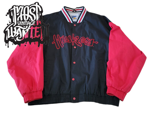 Vintage 1990s Nebraska Huskers Official Fan Jacket