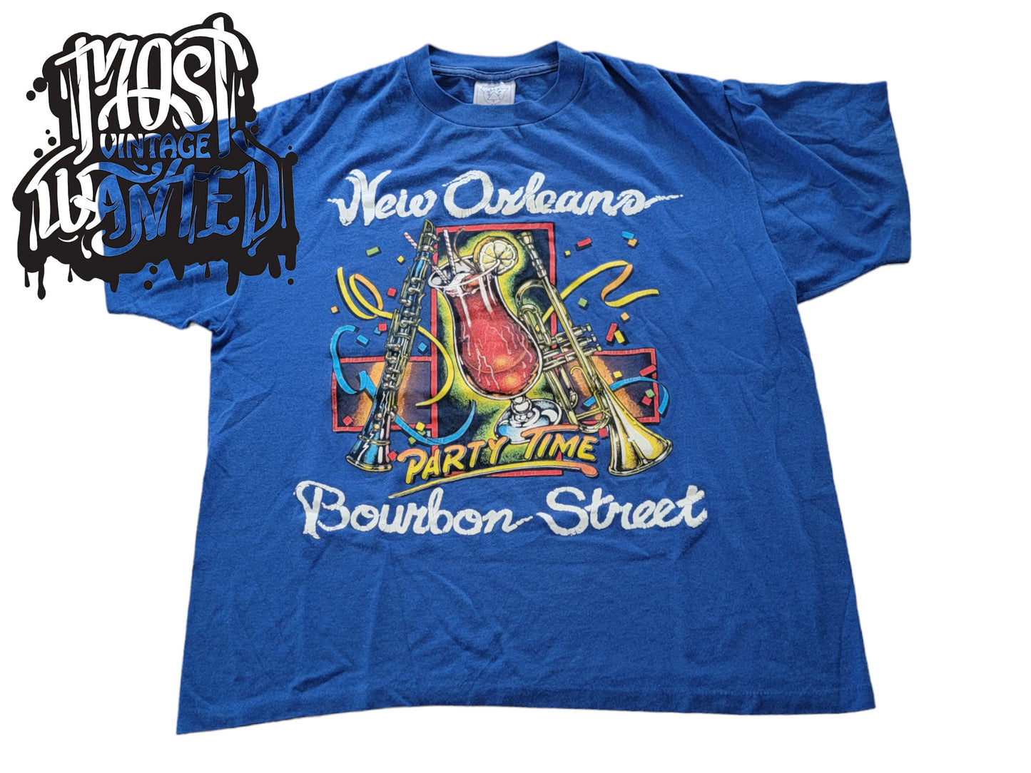 Vintage 1980s New Orleans Bourbon Street Party Time Shirt