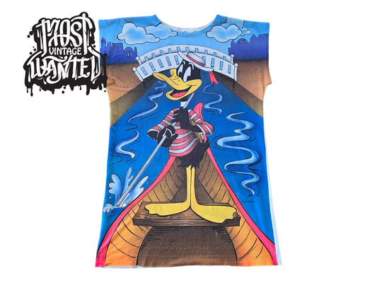 Vintage 1980s Daffy Duck Venice Postcard AOP Shirt