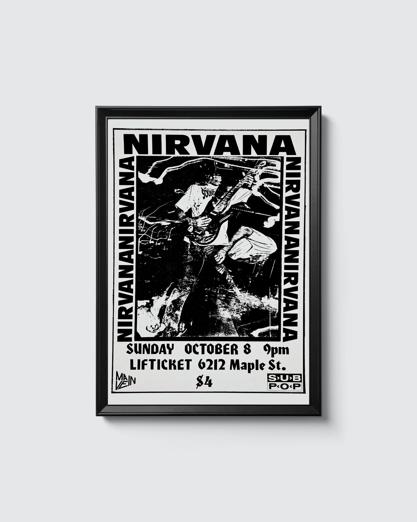 Poster: Grunge Nirvana v.1  Reprint 11x14 or 11x18