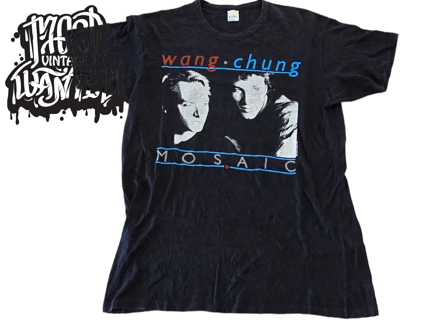 Vintage 1980s "Wang Chung" Mosaic Album Promo Shirt