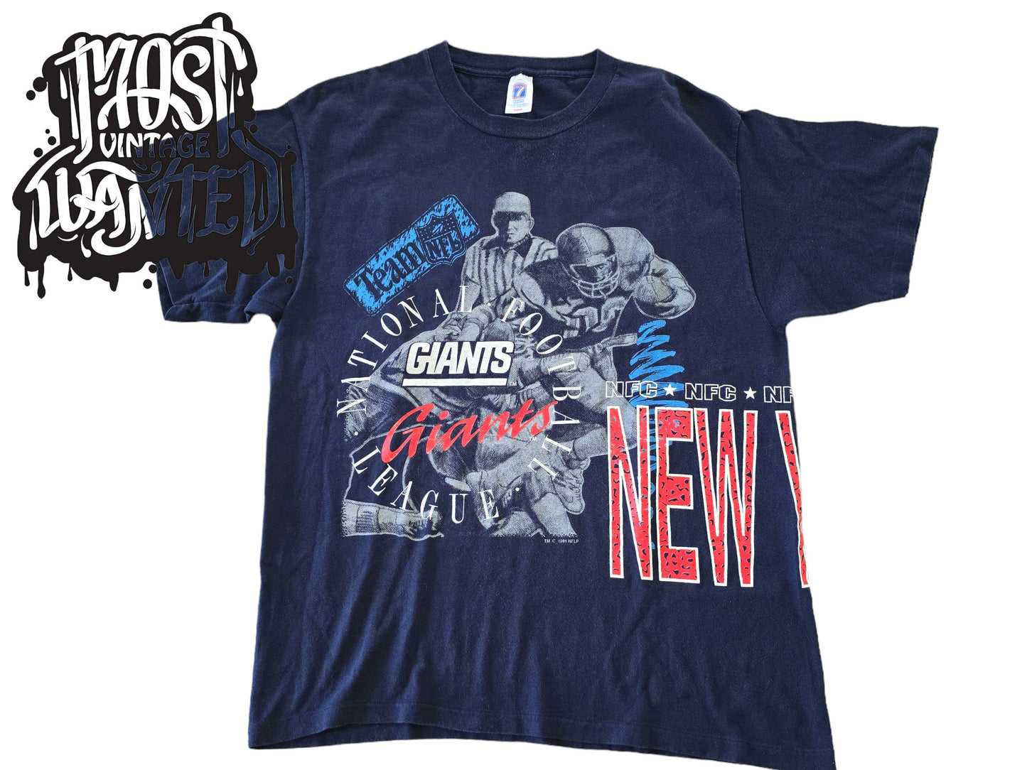 Vintage 1990s New York Giants AOP Graphic Shirt