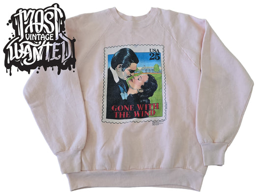 Vintage 1990 "Gone With The Wind" Postage Stamp Sweatshirt