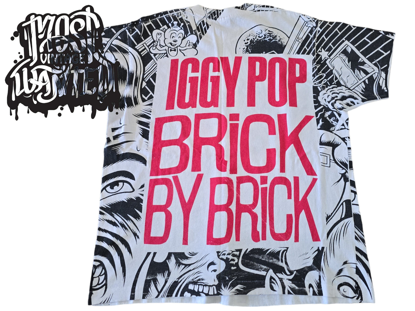 Vintage 1990 Iggy Pop Brick by Brick AOP Shirt